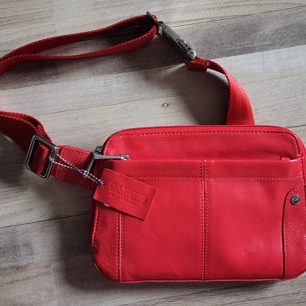 Dainier Red Leather Waist Purse